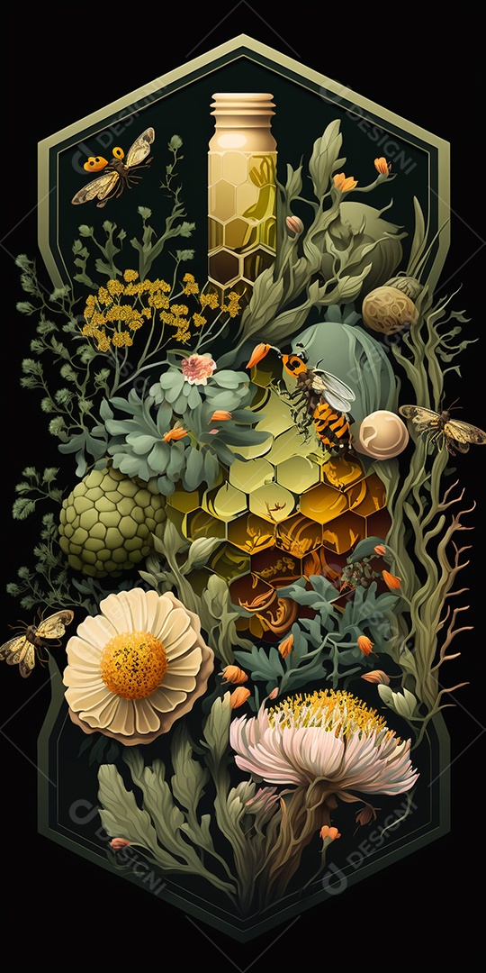 Ilustração fundo floral elegante