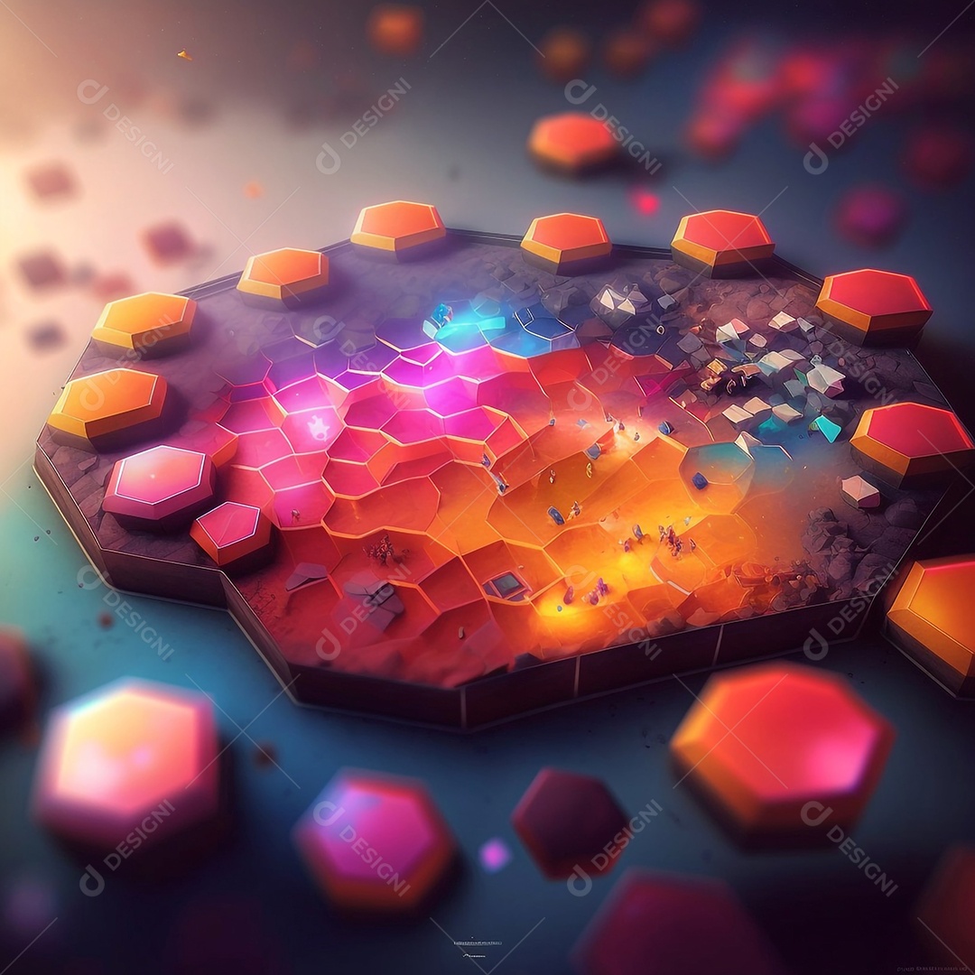 Ilustração de formas geométricas hexagonais