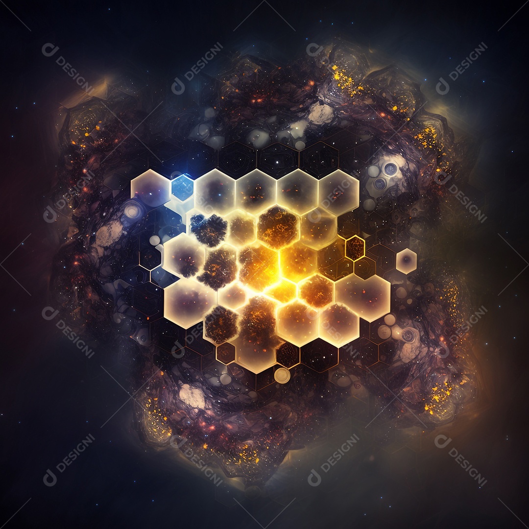 Ilustração de formas geométricas hexagonais