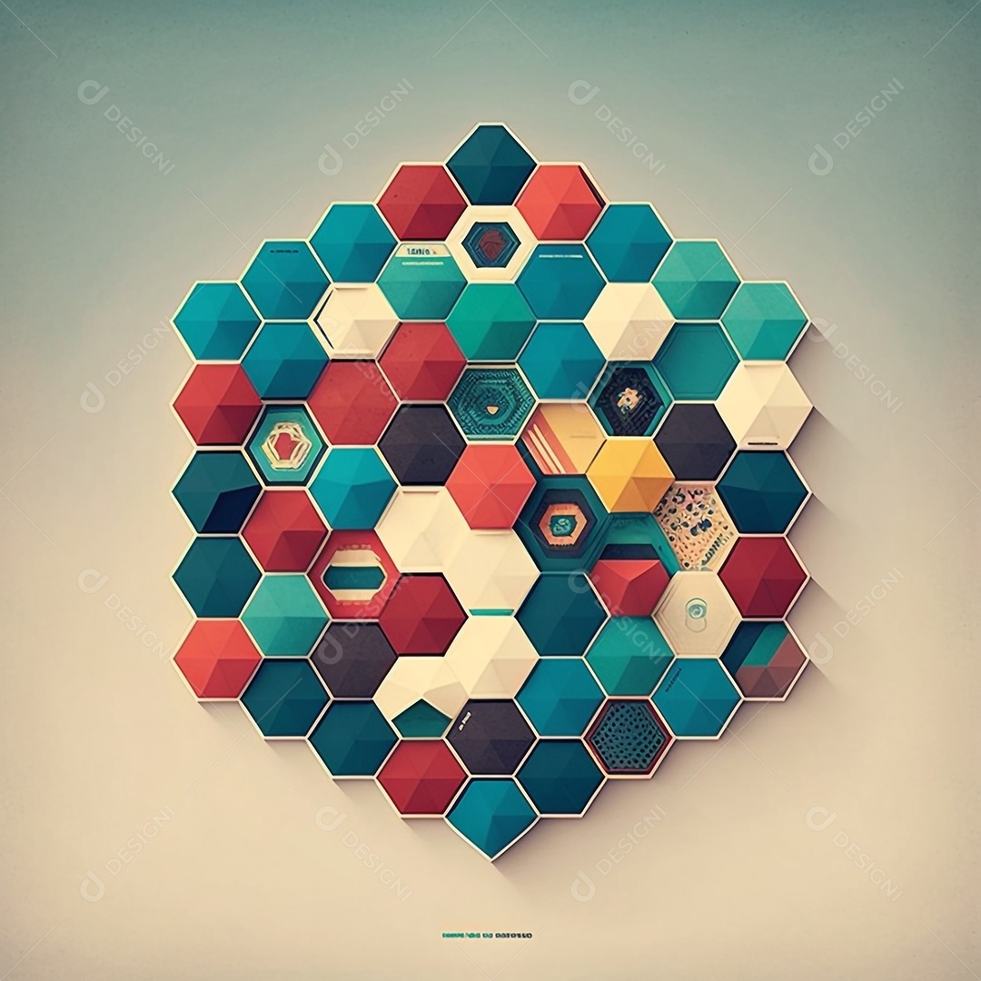 Ilustração de formas geométricas hexagonais