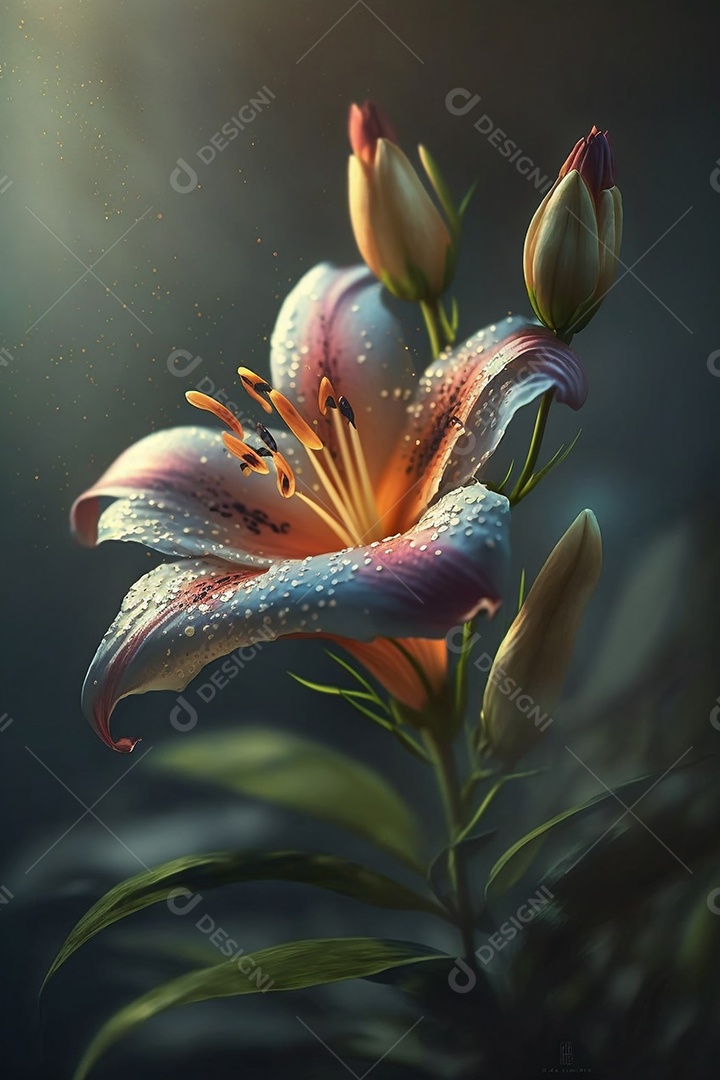 Ilustração de um lírio branco