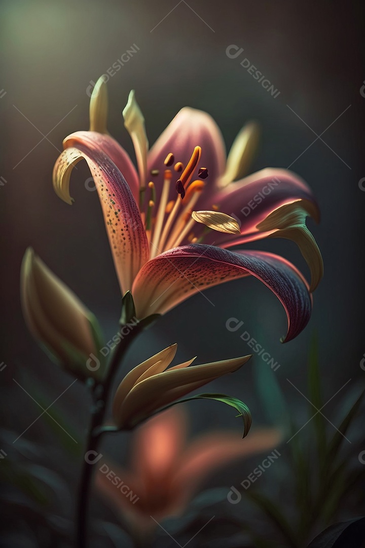 Ilustração de um lírio branco