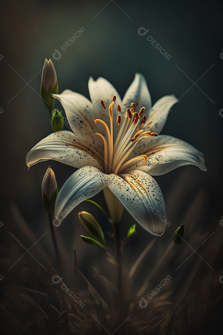 Ilustração de um lírio branco