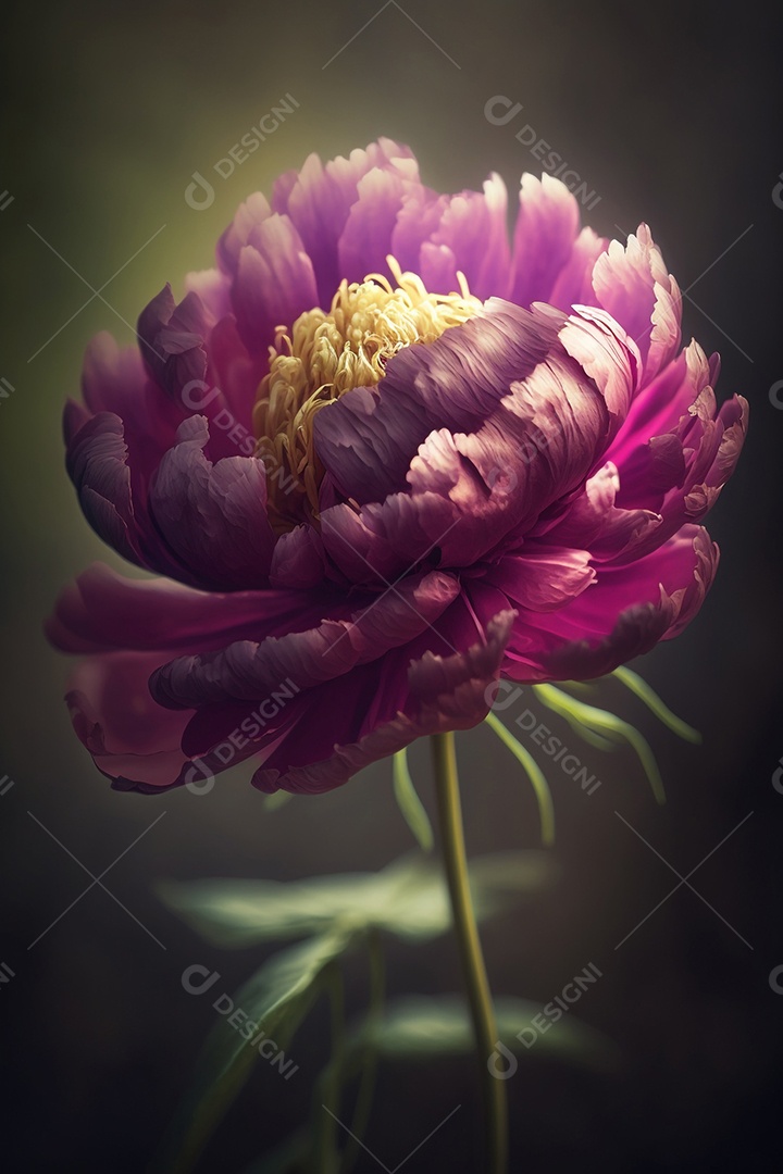 Ilustração de uma flor peônia