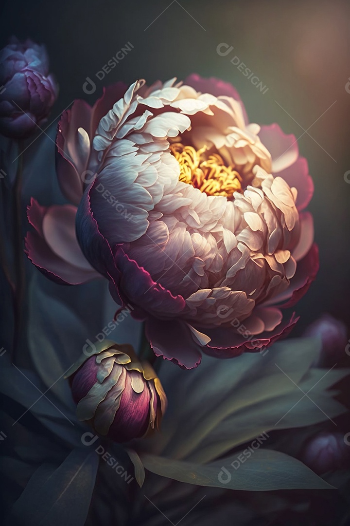 Ilustração de uma flor peônia