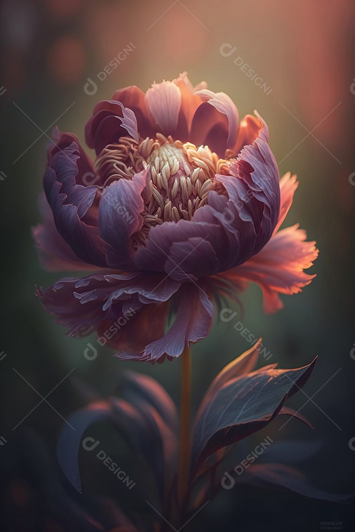 Ilustração de uma flor peônia