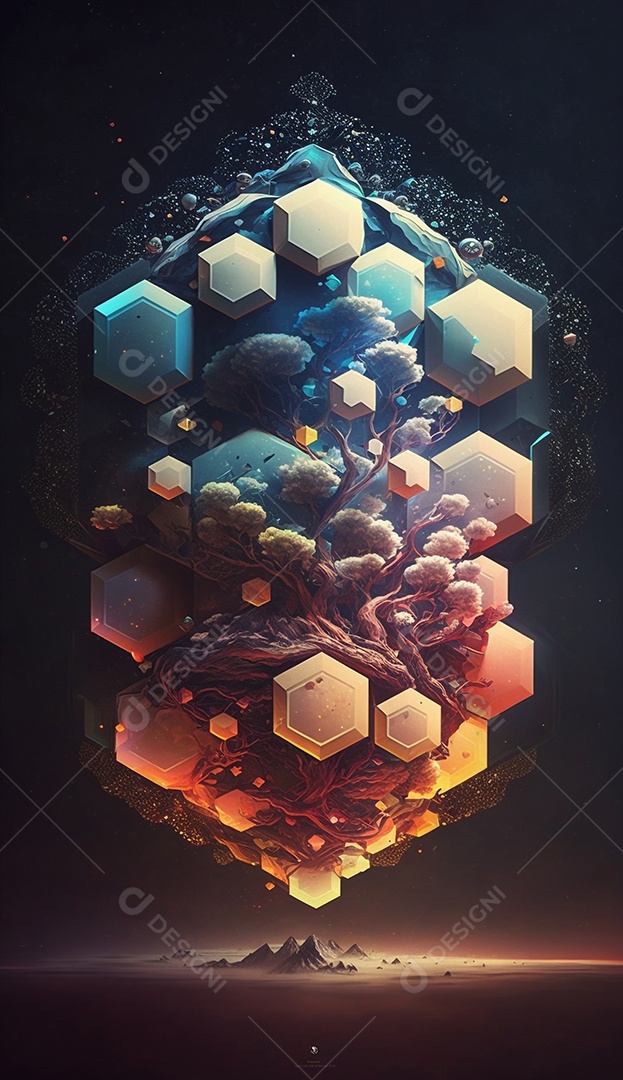 Ilustração de uma bola geométrica hexagonal