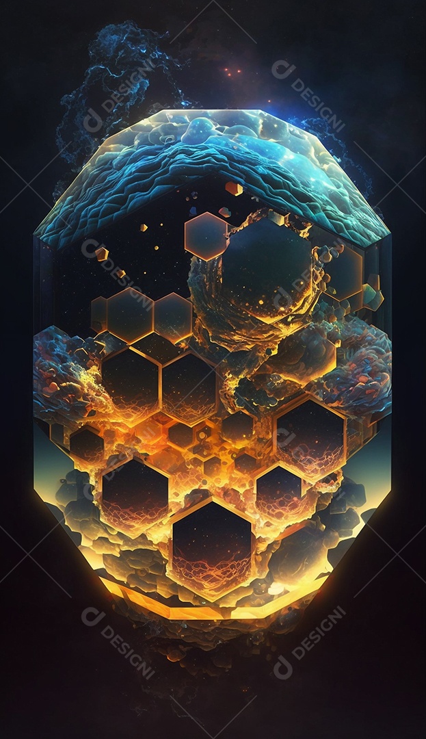 Ilustração de uma bola geométrica hexagonal