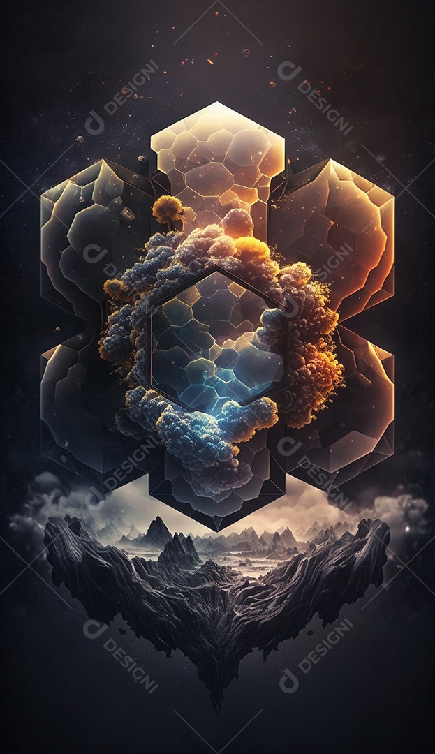 Ilustração de uma bola geométrica hexagonal