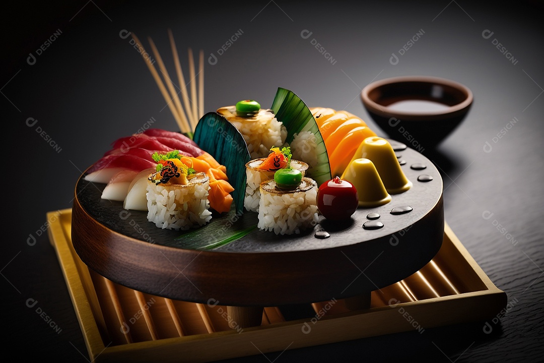 Ilustração culinária japonesa