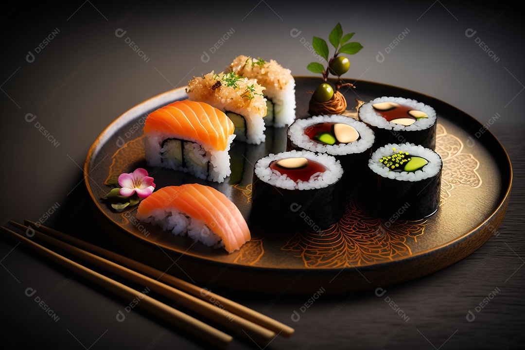 Ilustração culinária japonesa