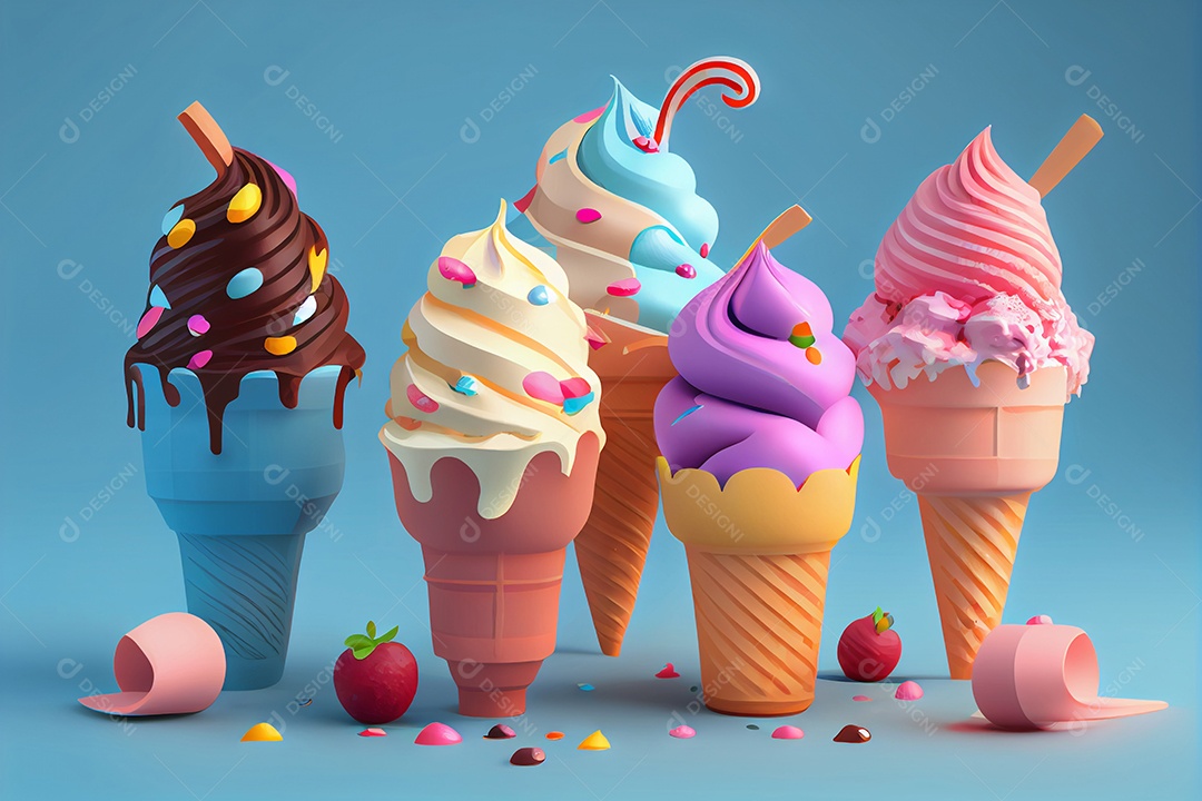 Ilustração casquinha de sorvete