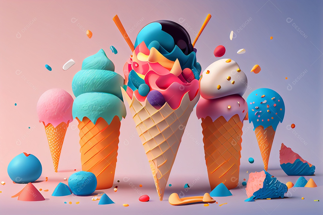 Ilustração casquinha de sorvete