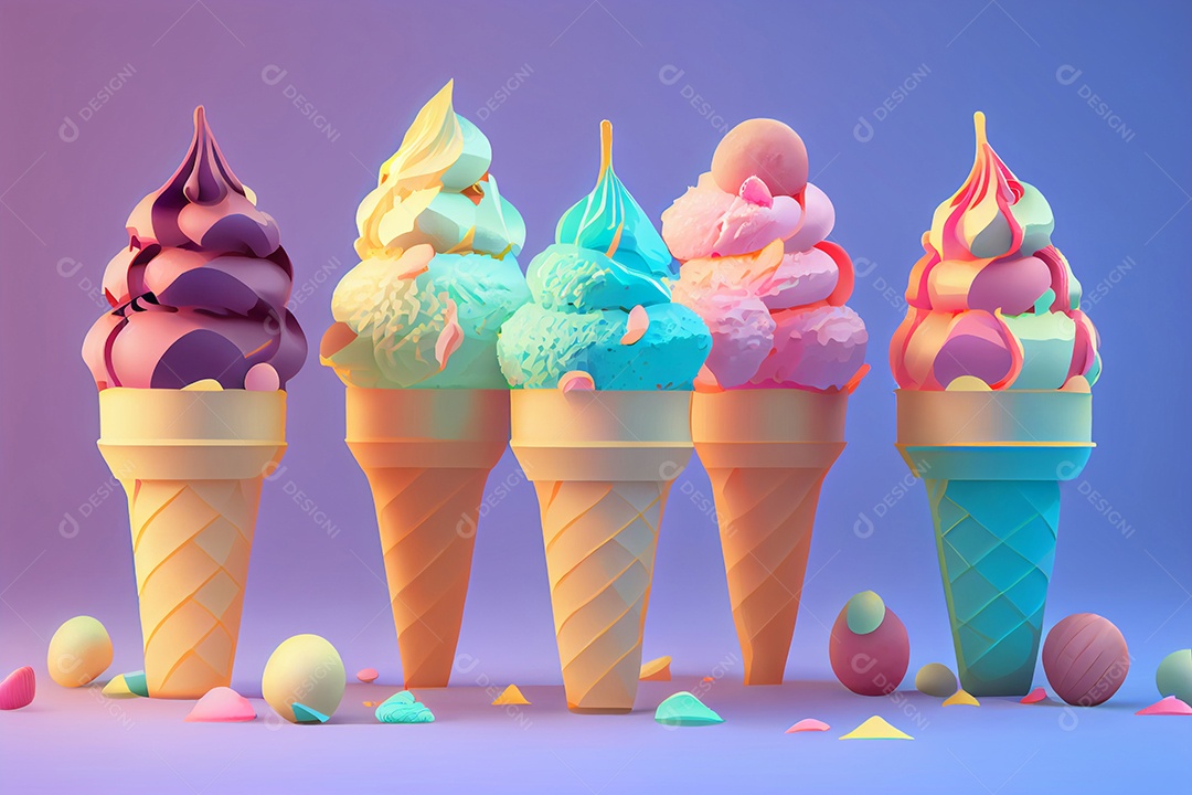 Ilustração casquinha de sorvete