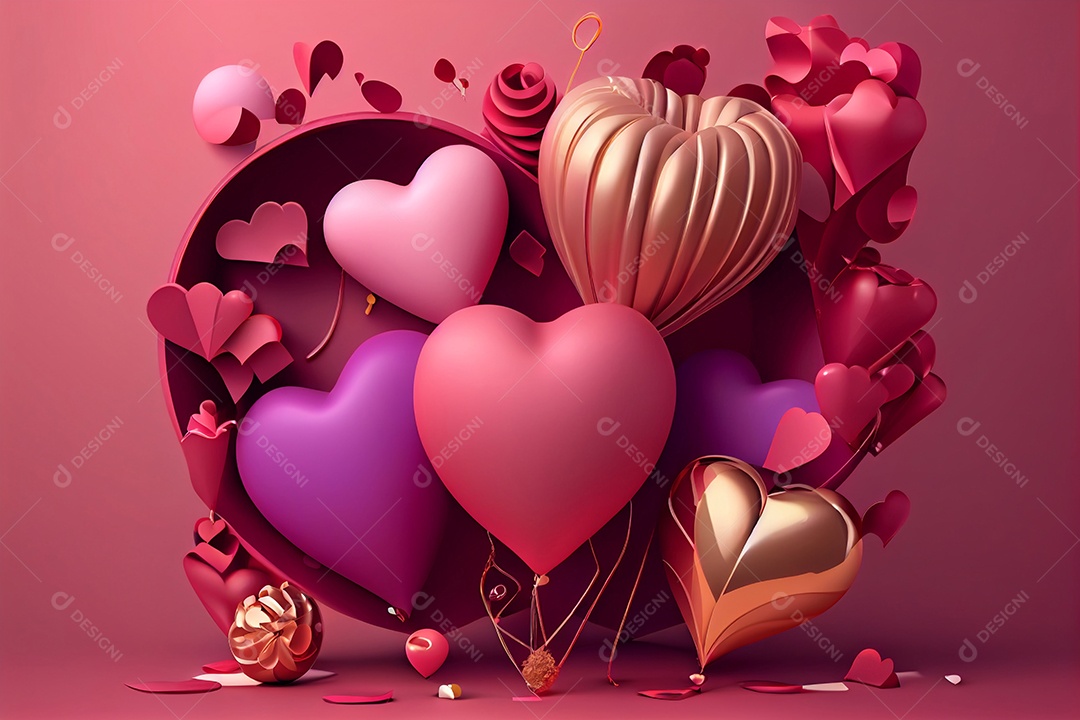 Ilustração fundo dia dos namorados