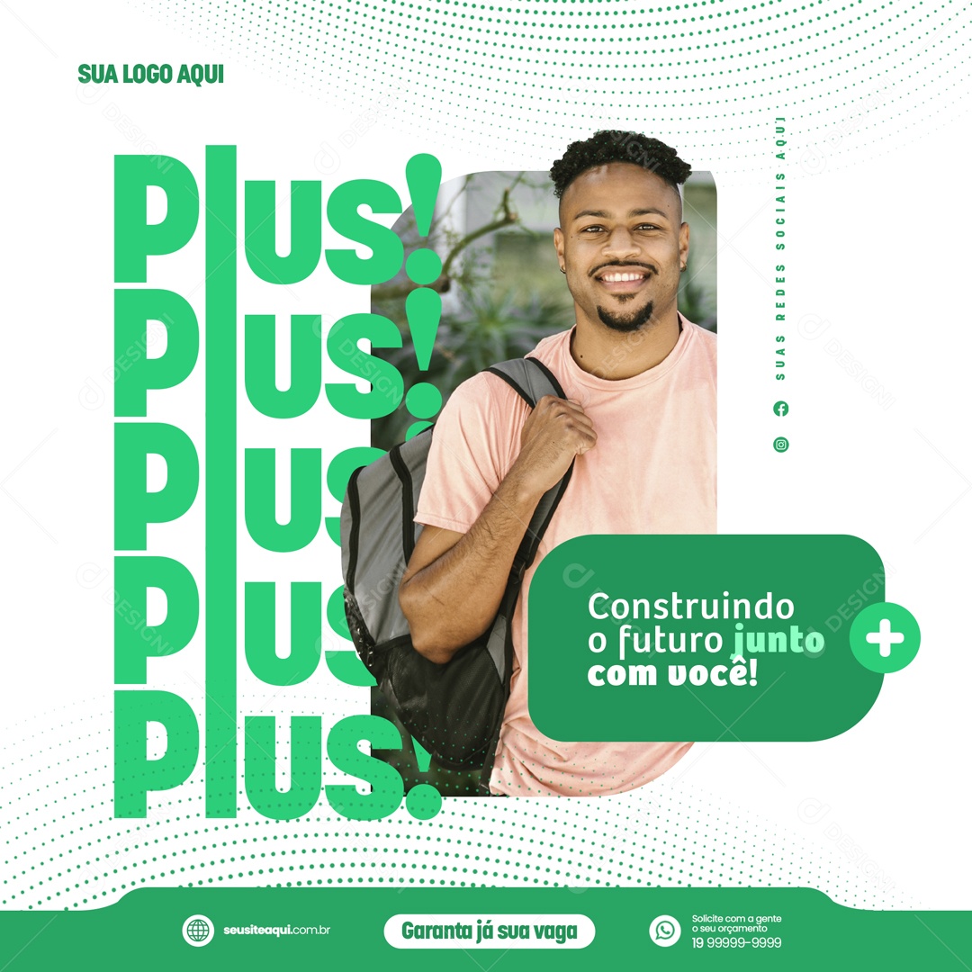 Construindo O Futuro Junto com Você! Vagas Abertas Educação a distância Social Media PSD Editável