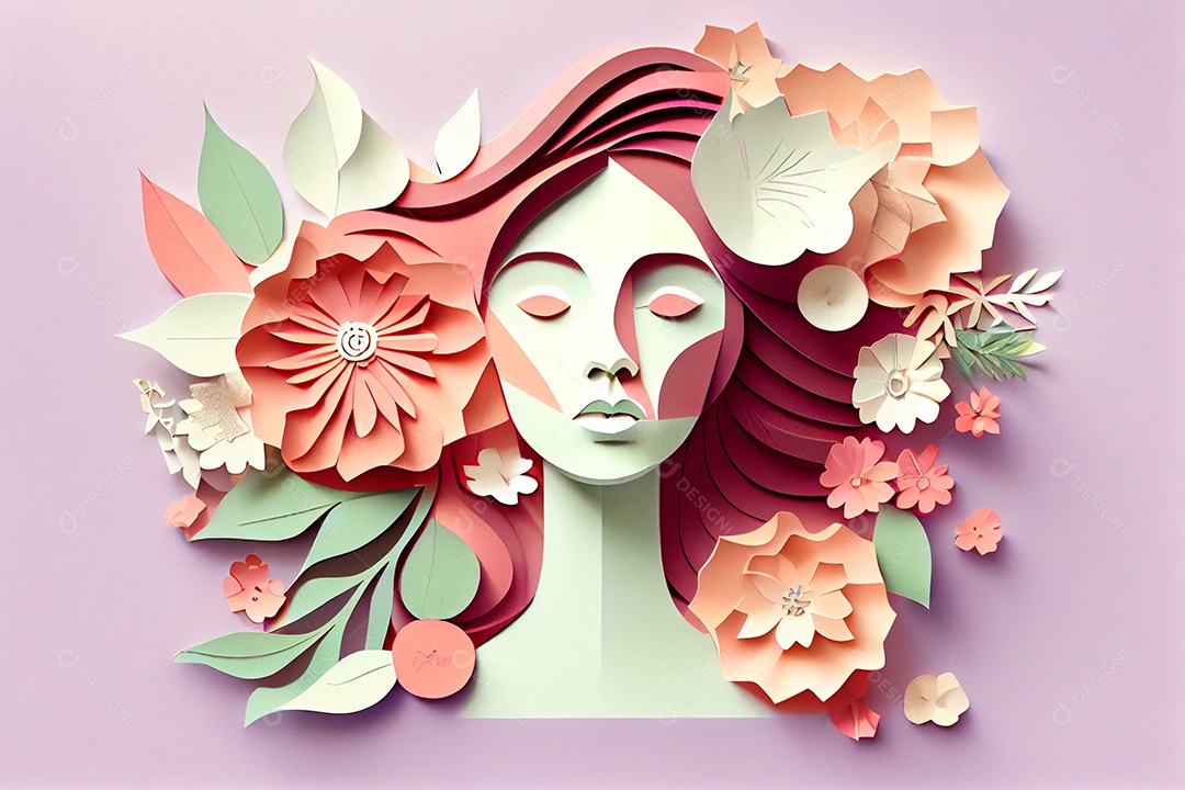 Flores de papel em tons pastel elegantes