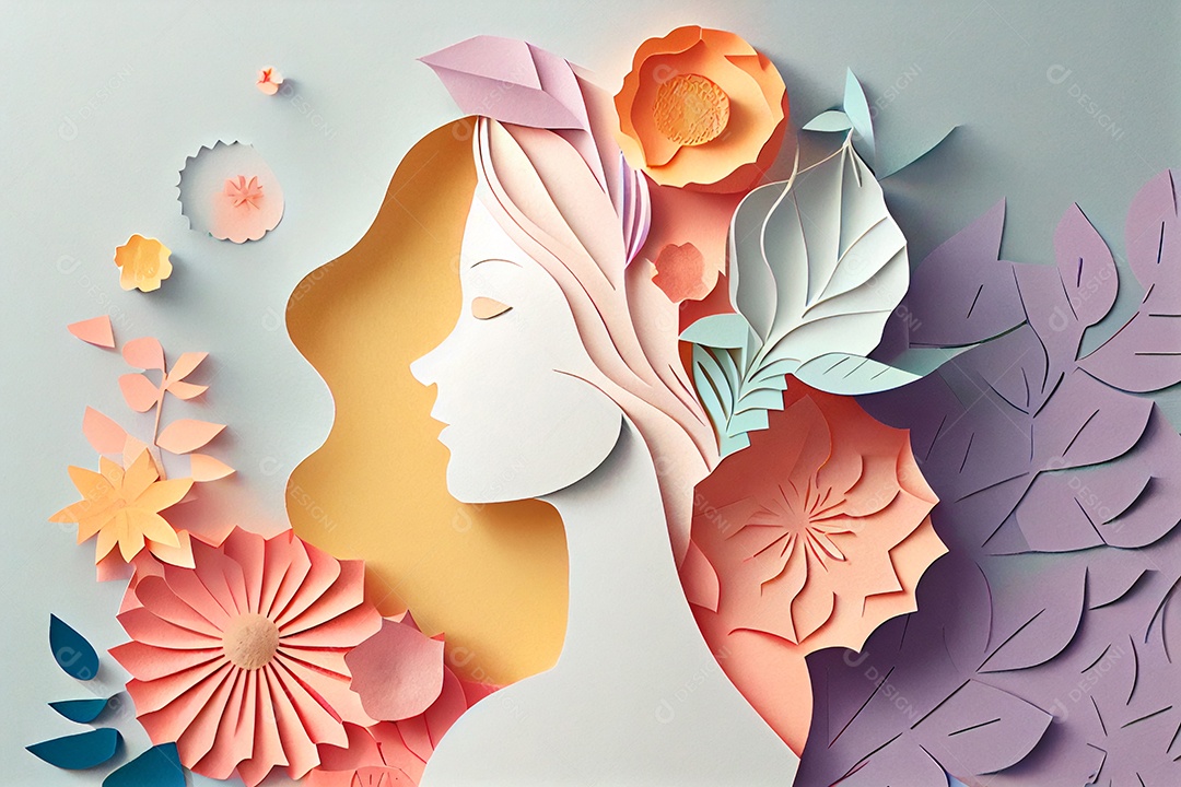 Flores de papel em tons pastel elegantes