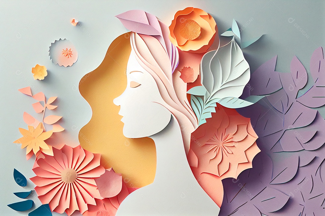 Flores de papel em tons pastel elegantes