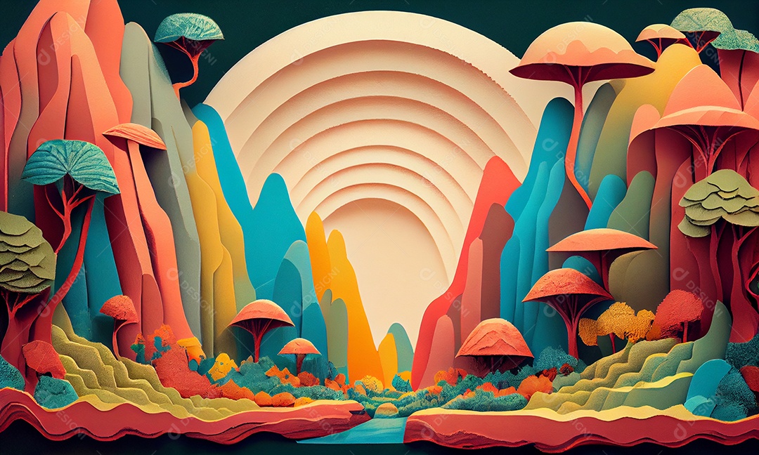 Ilustração Arte e ilustração em quilling de papel