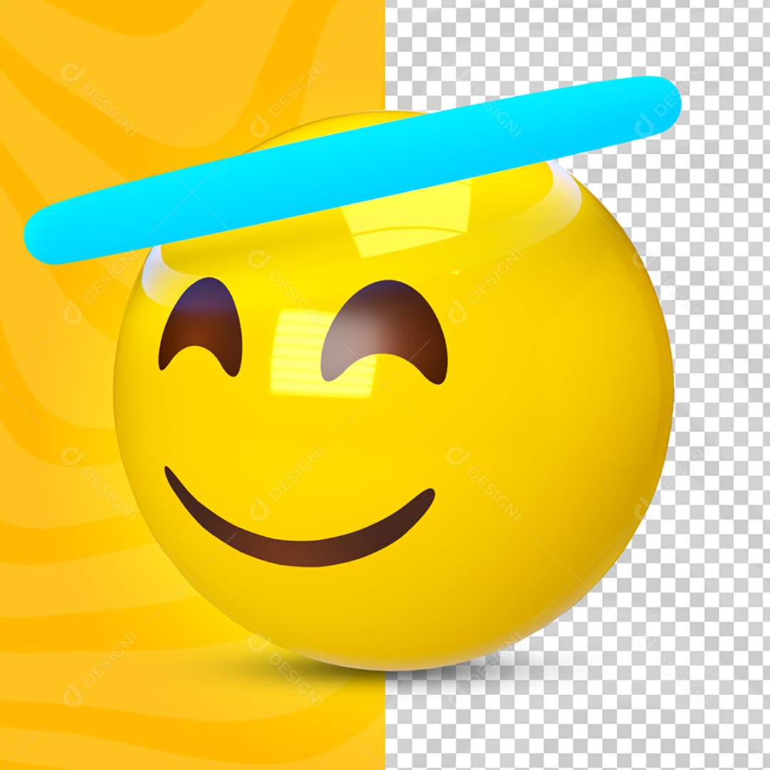 Elementos 3D Para Composição Emoji de Anjo PSD