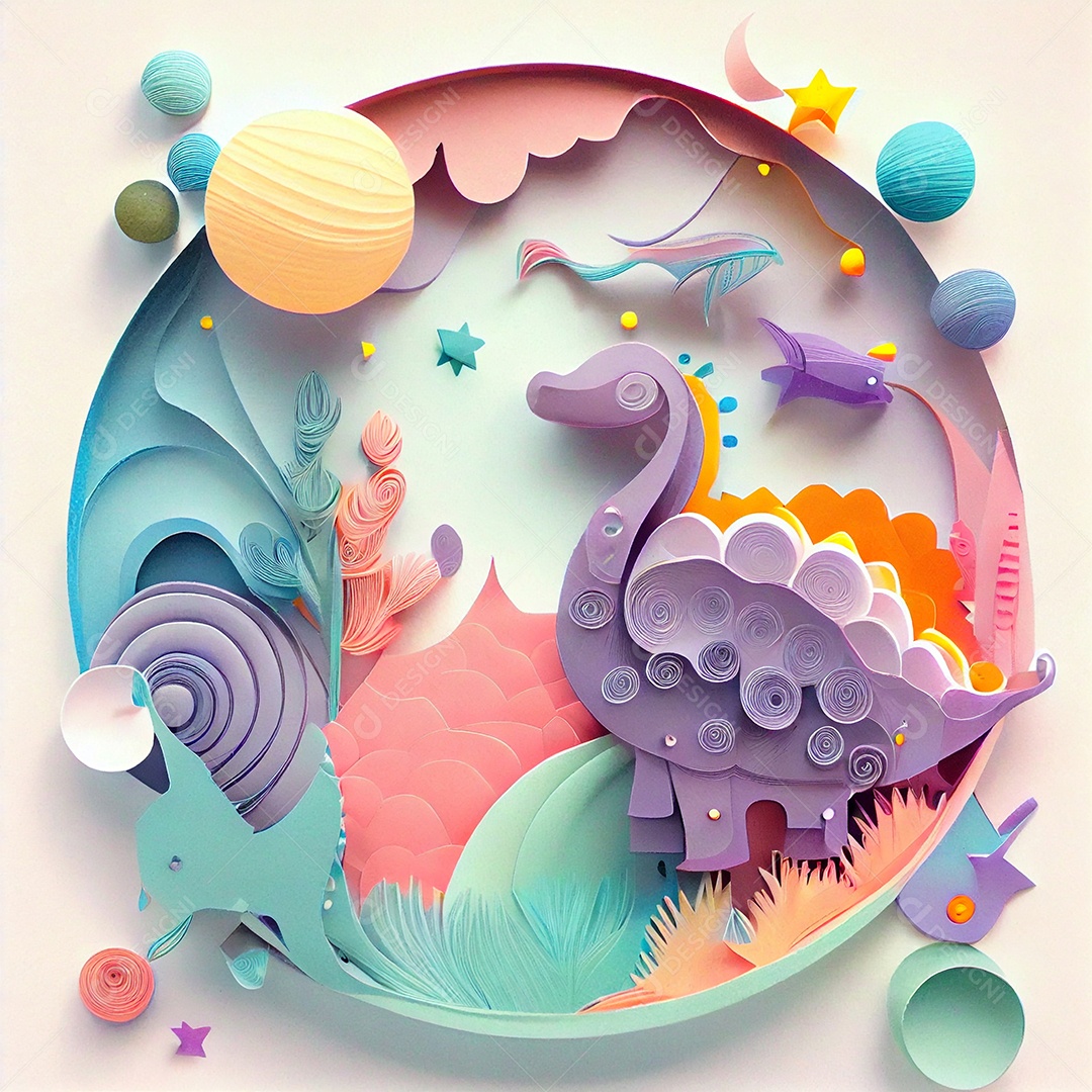 Ilustração de artes de papel