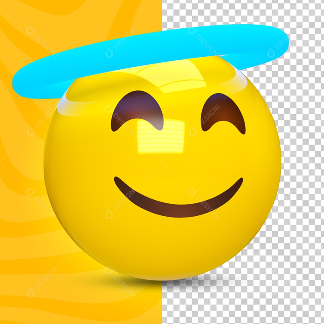 Elementos 3D Para Composição Emoji de Anjo PSD