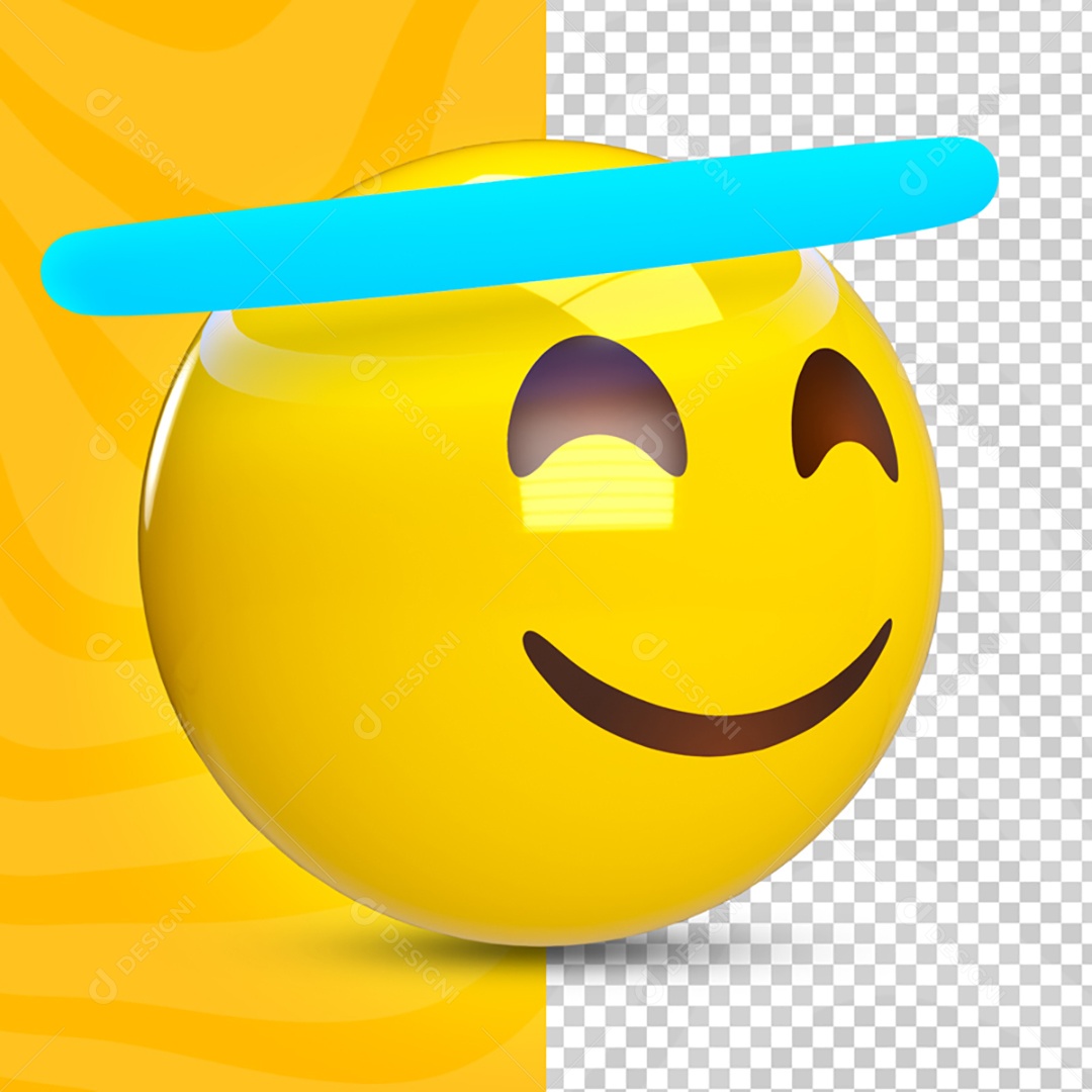 Elementos 3D Para Composição Emoji de Anjo PSD