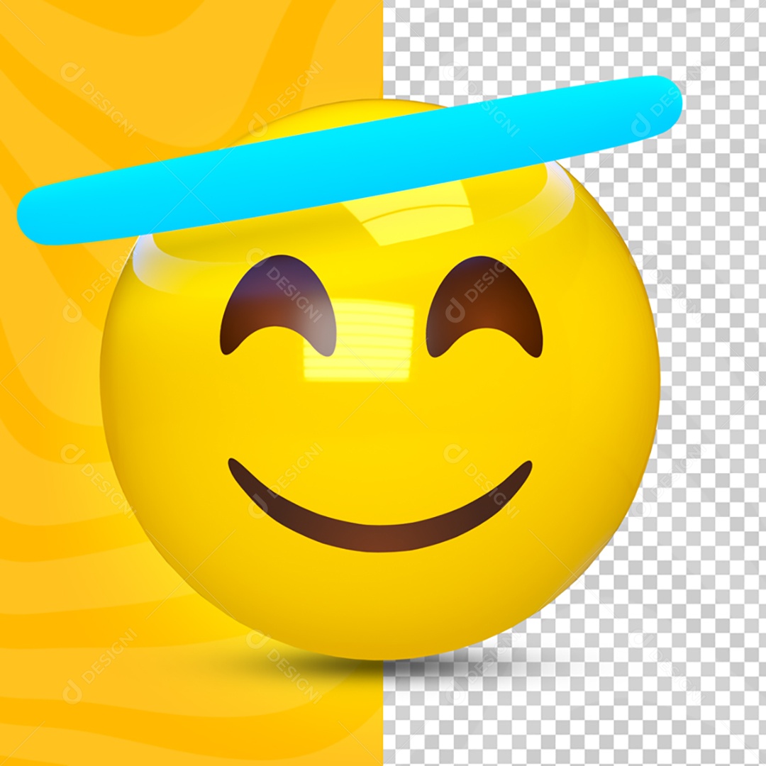 Elementos 3D Para Composição Emoji de Anjo PSD