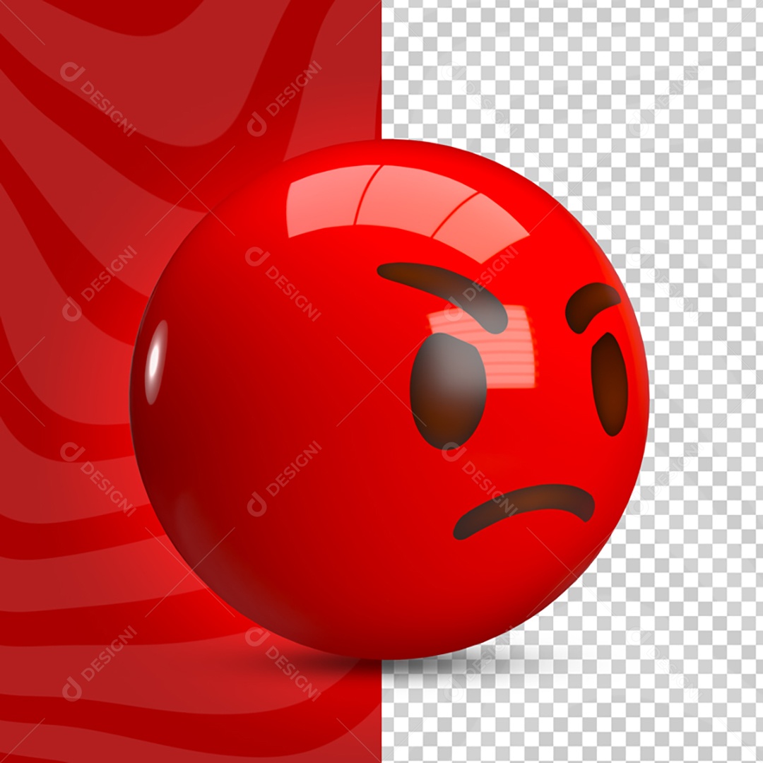 Elemento 3D Para Composição Emoji Com Raiva PSD
