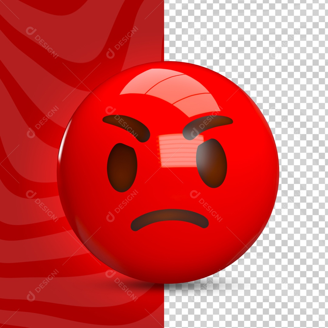 Elemento 3D Para Composição Emoji Com Raiva PSD