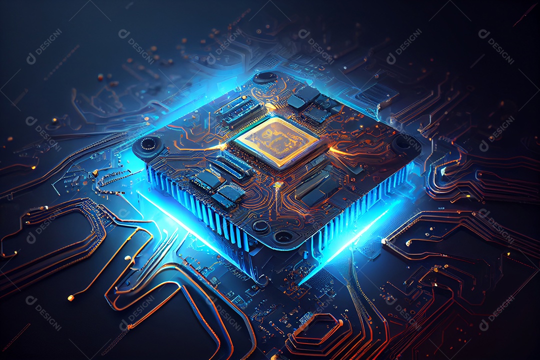 Ilustração processador do computador