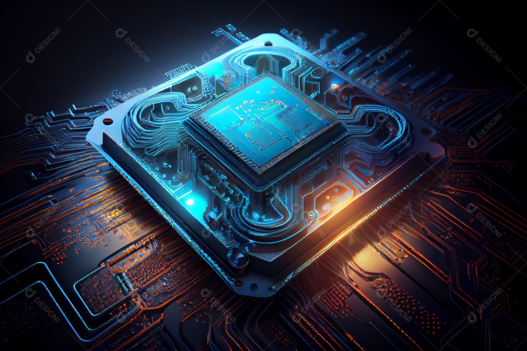 Ilustração processador do computador