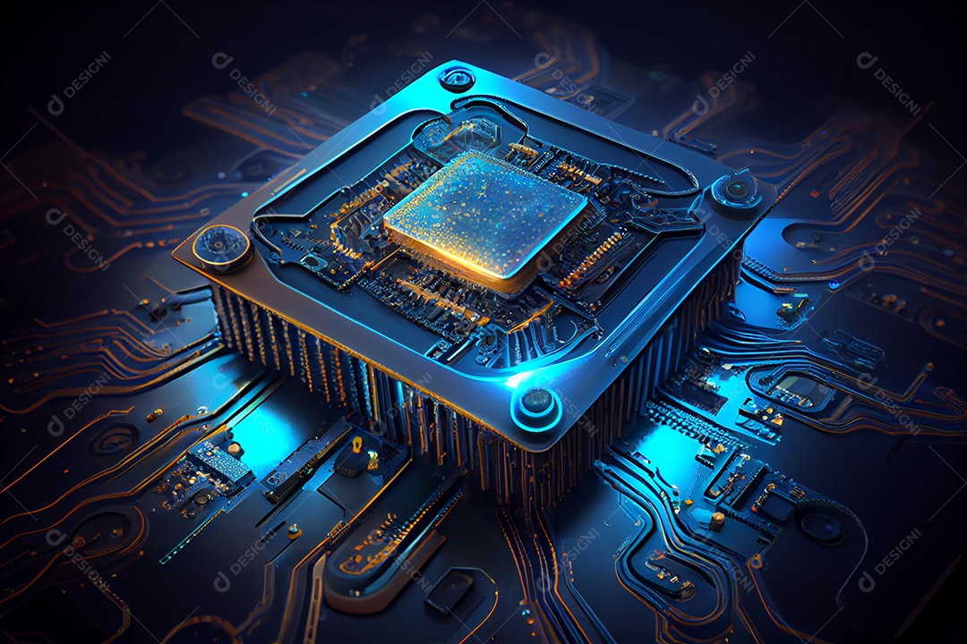 Ilustração processador do computador