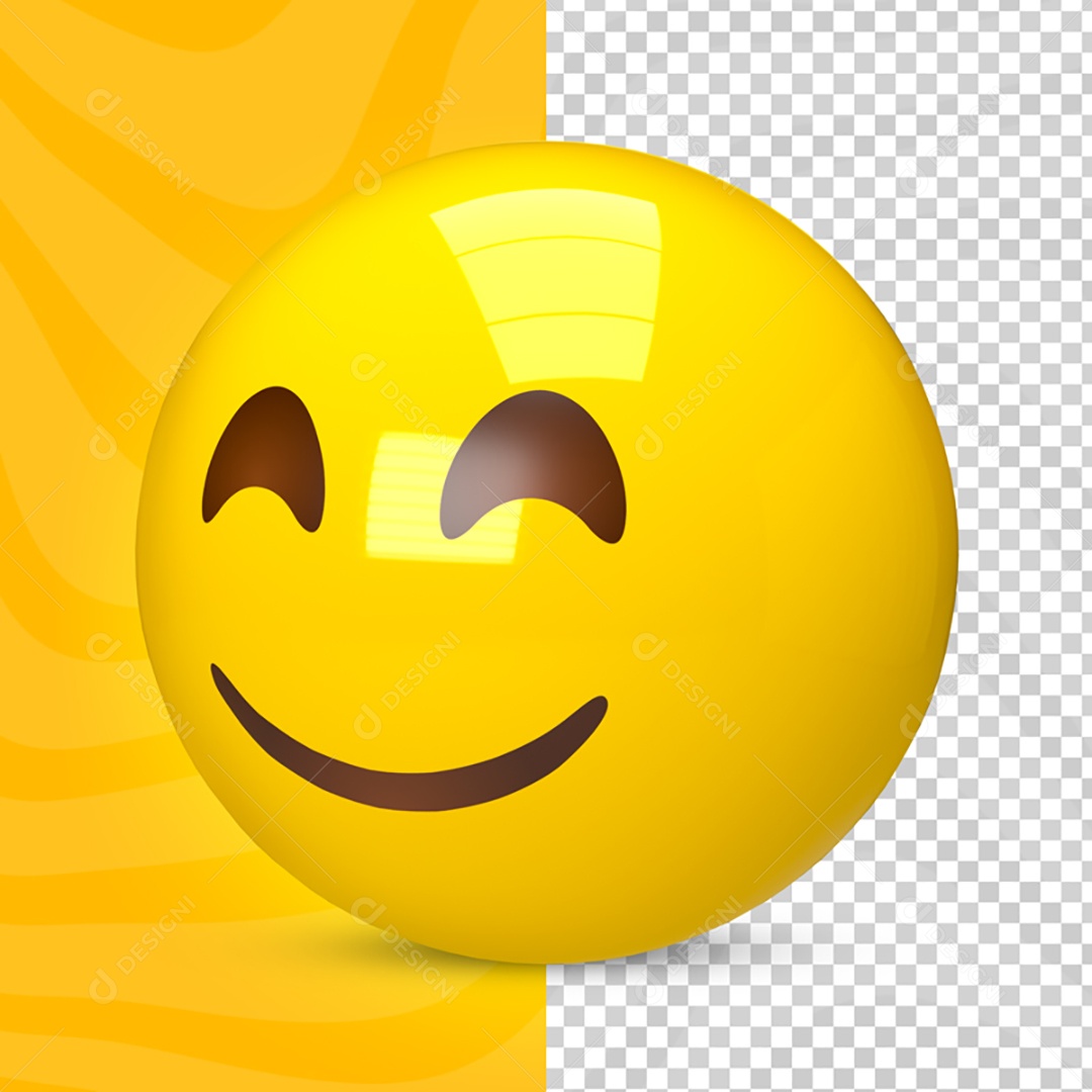 Elemento 3D Para Composição Emoji Feliz PSD