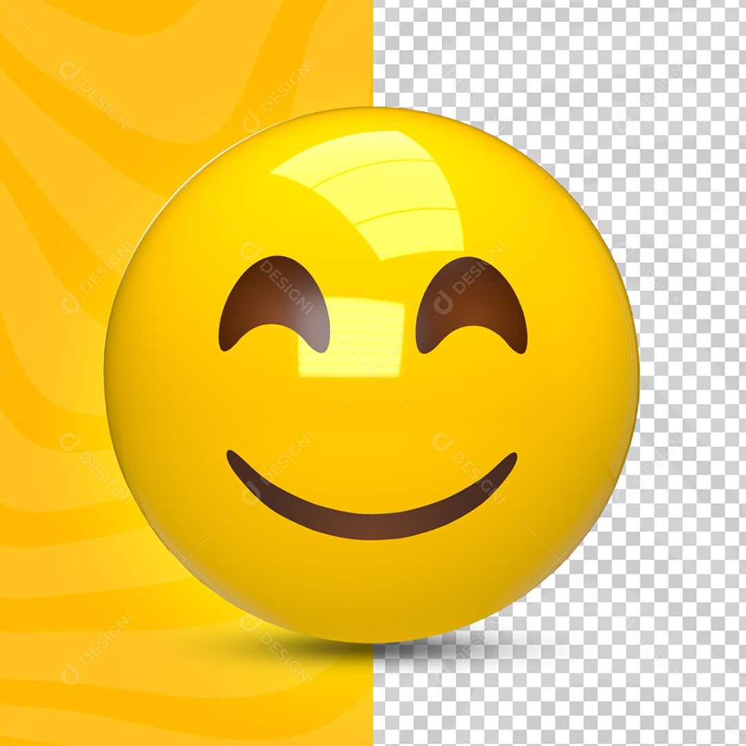 Elemento 3D Para Composição Emoji Feliz PSD