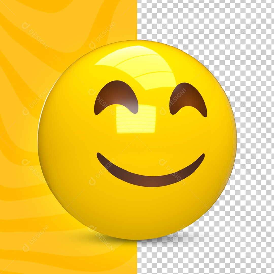 Elemento 3D Para Composição Emoji Feliz PSD