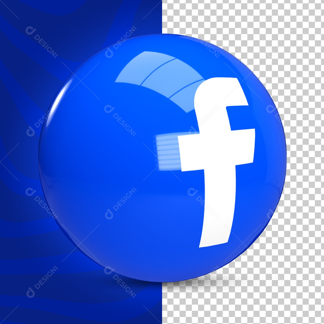Elemento 3D Para Composição Ícone Facebook PSD
