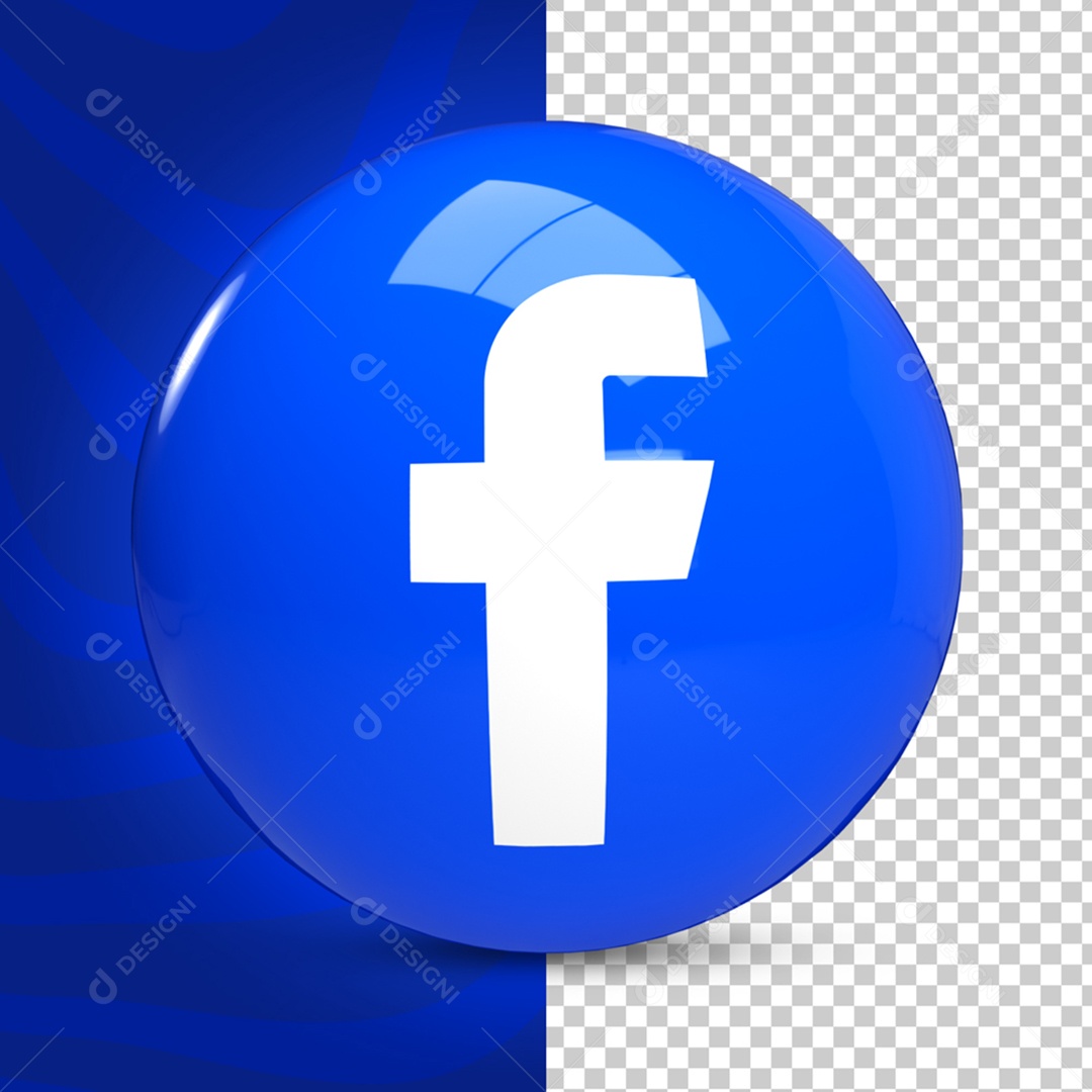 Elemento 3D Para Composição Ícone Facebook PSD