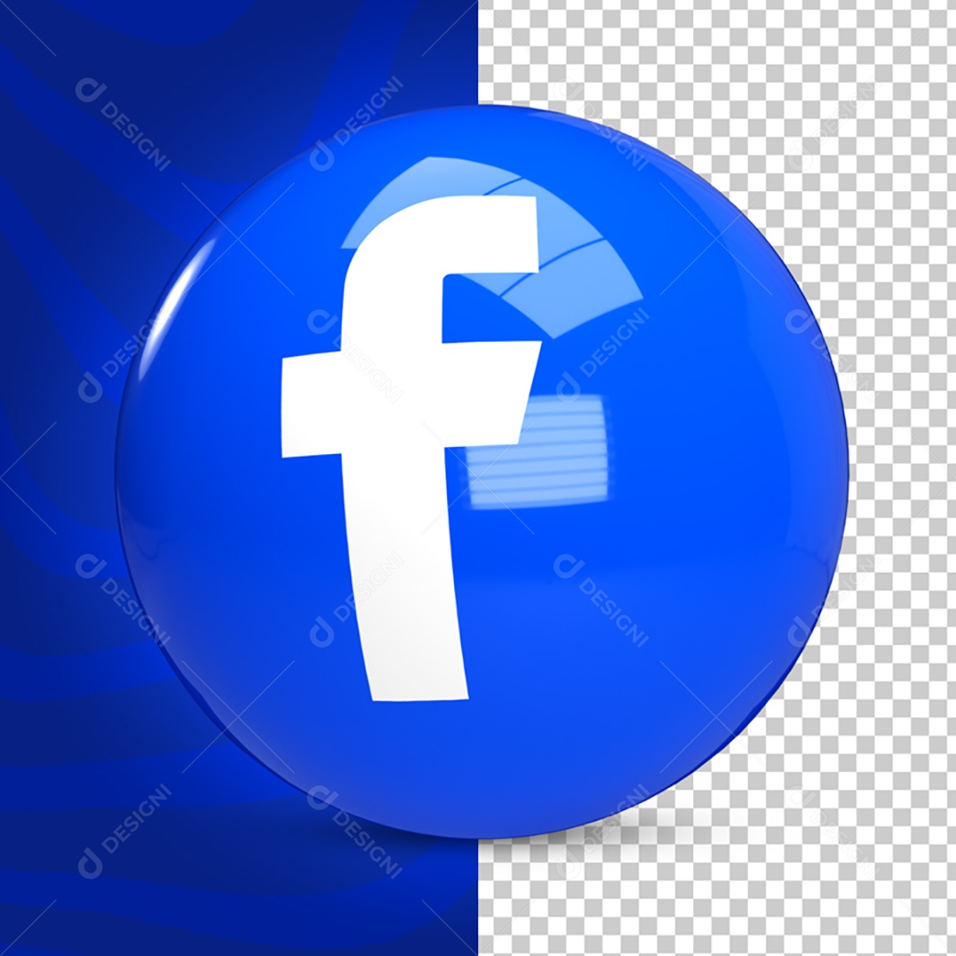Elemento 3D Para Composição Ícone Facebook PSD