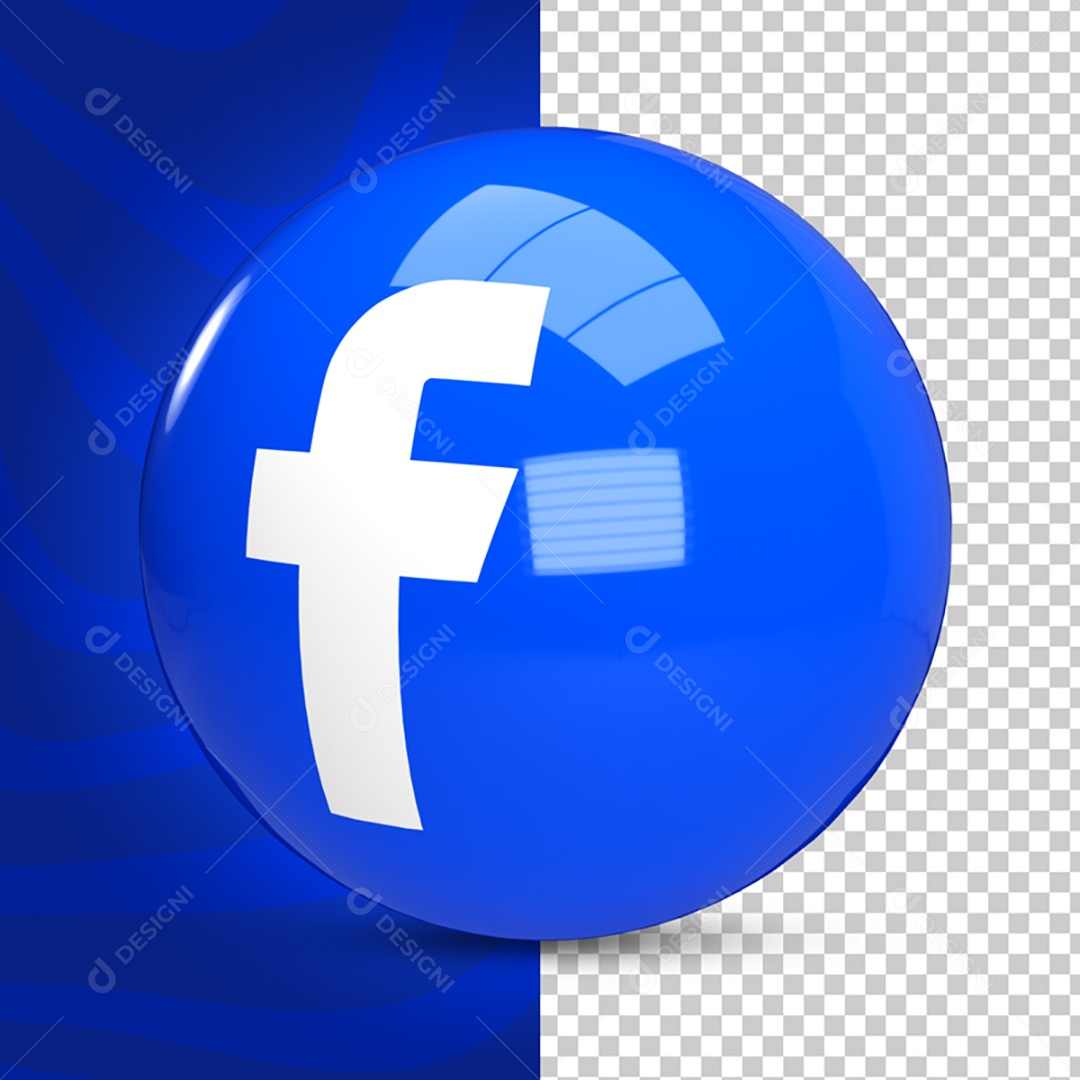 Elemento 3D Para Composição Ícone Facebook PSD