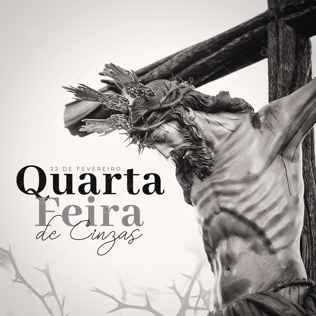 Quarta Feira de Cinzas 22 de Fevereiro Social Media PSD Editável