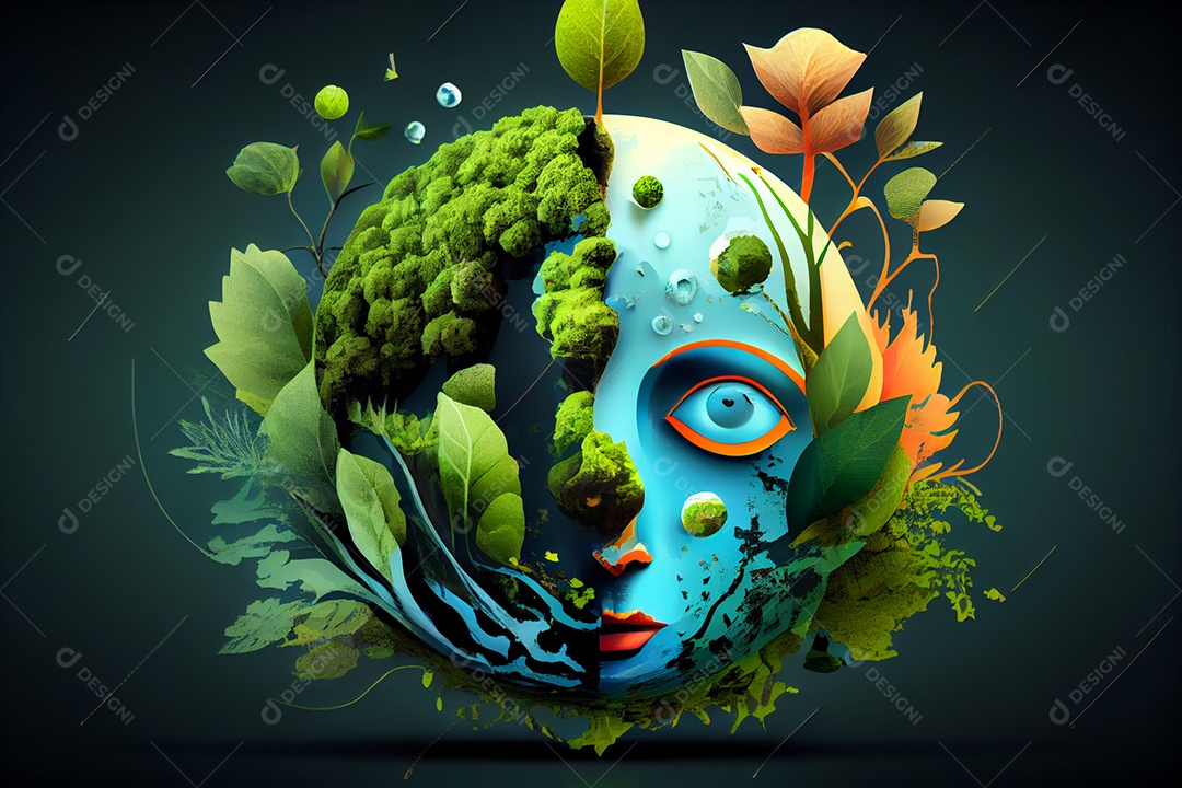 Planeta Terra na forma de uma bola de vidro simbolizando um ambiente ecológico