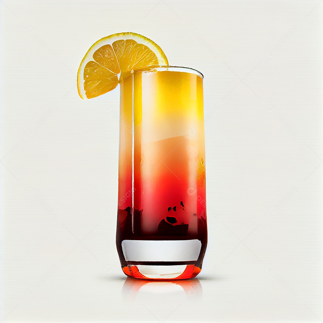 Coquetel realista Tequila Sunrise