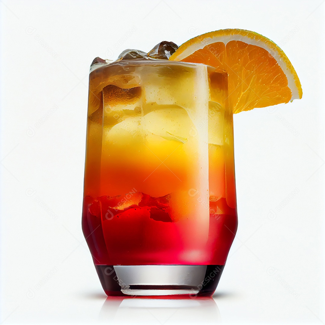 Coquetel realista Tequila Sunrise