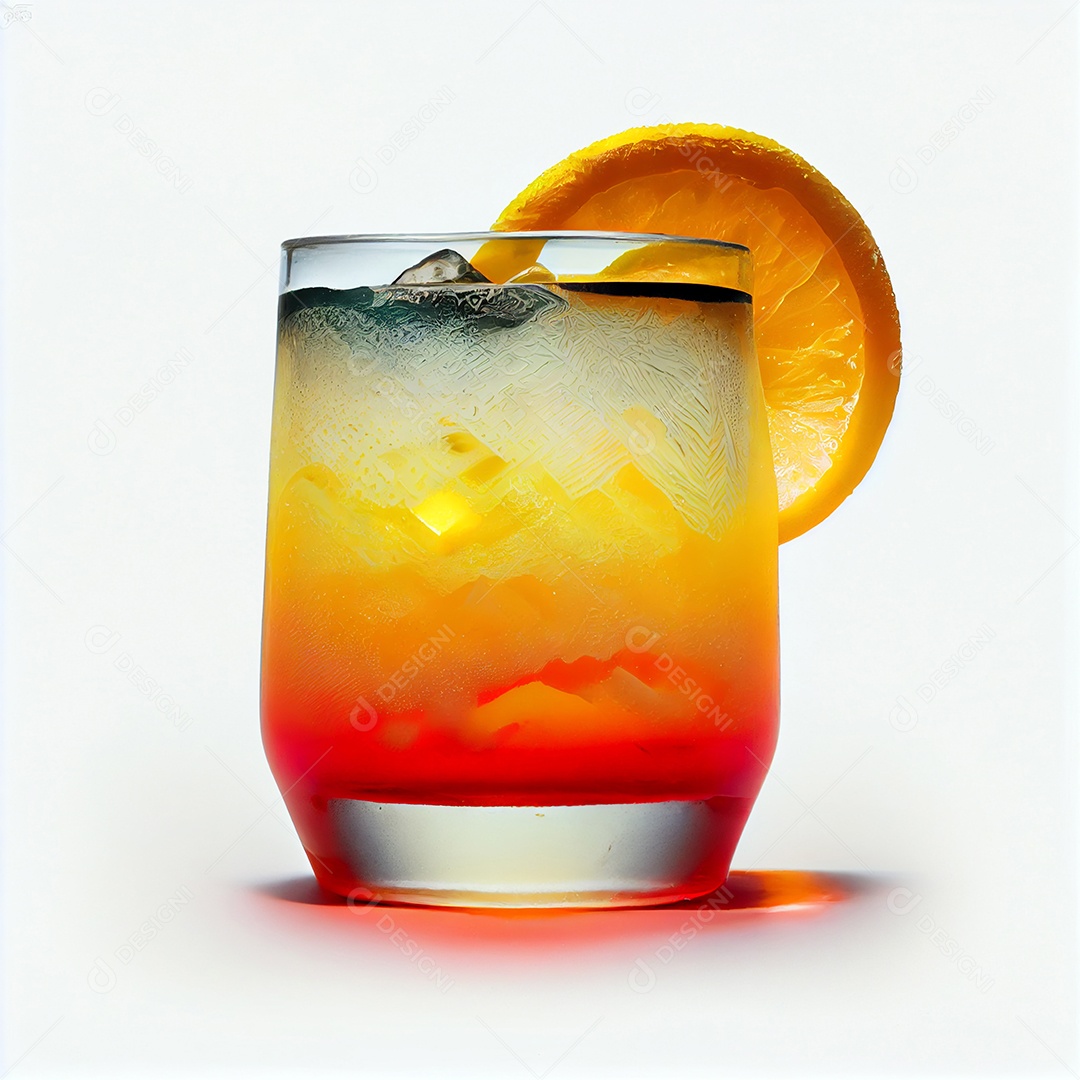 Coquetel realista Tequila Sunrise