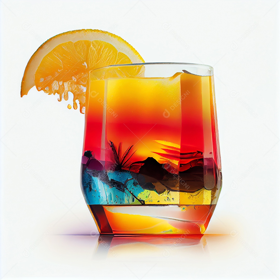 Coquetel realista Tequila Sunrise