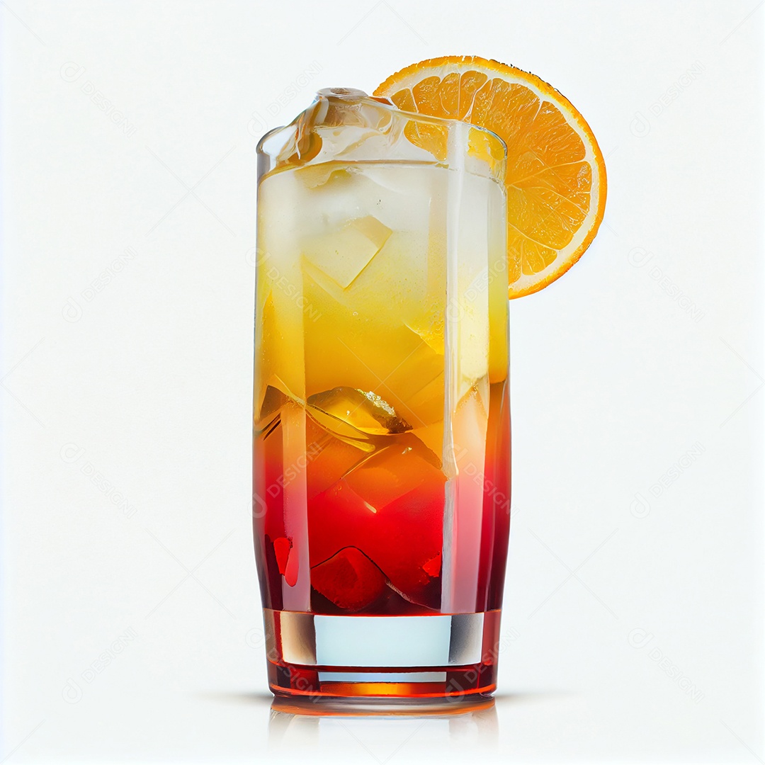 Coquetel realista Tequila Sunrise