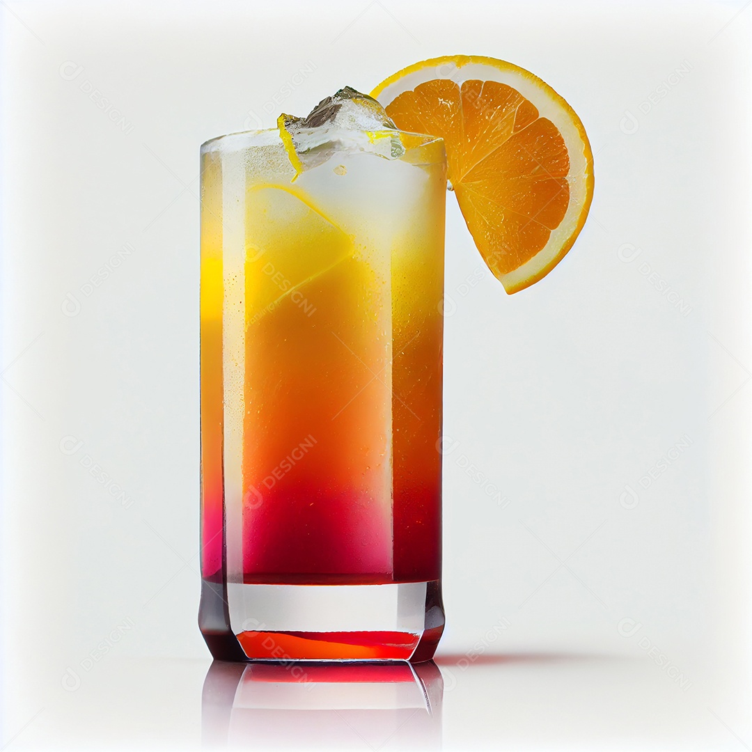 Coquetel realista Tequila Sunrise