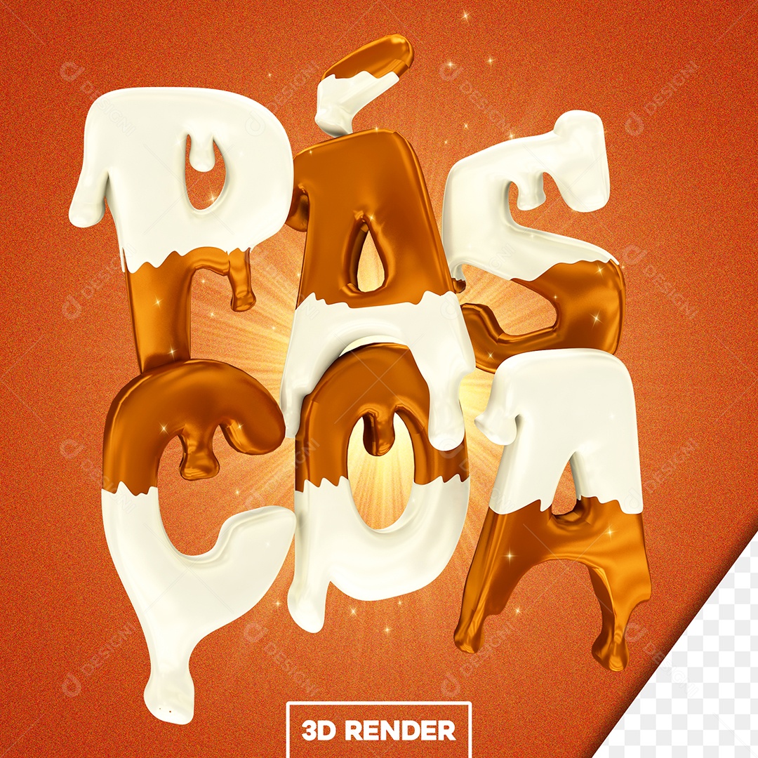 Texto 3D Para Composição Páscoa PSD